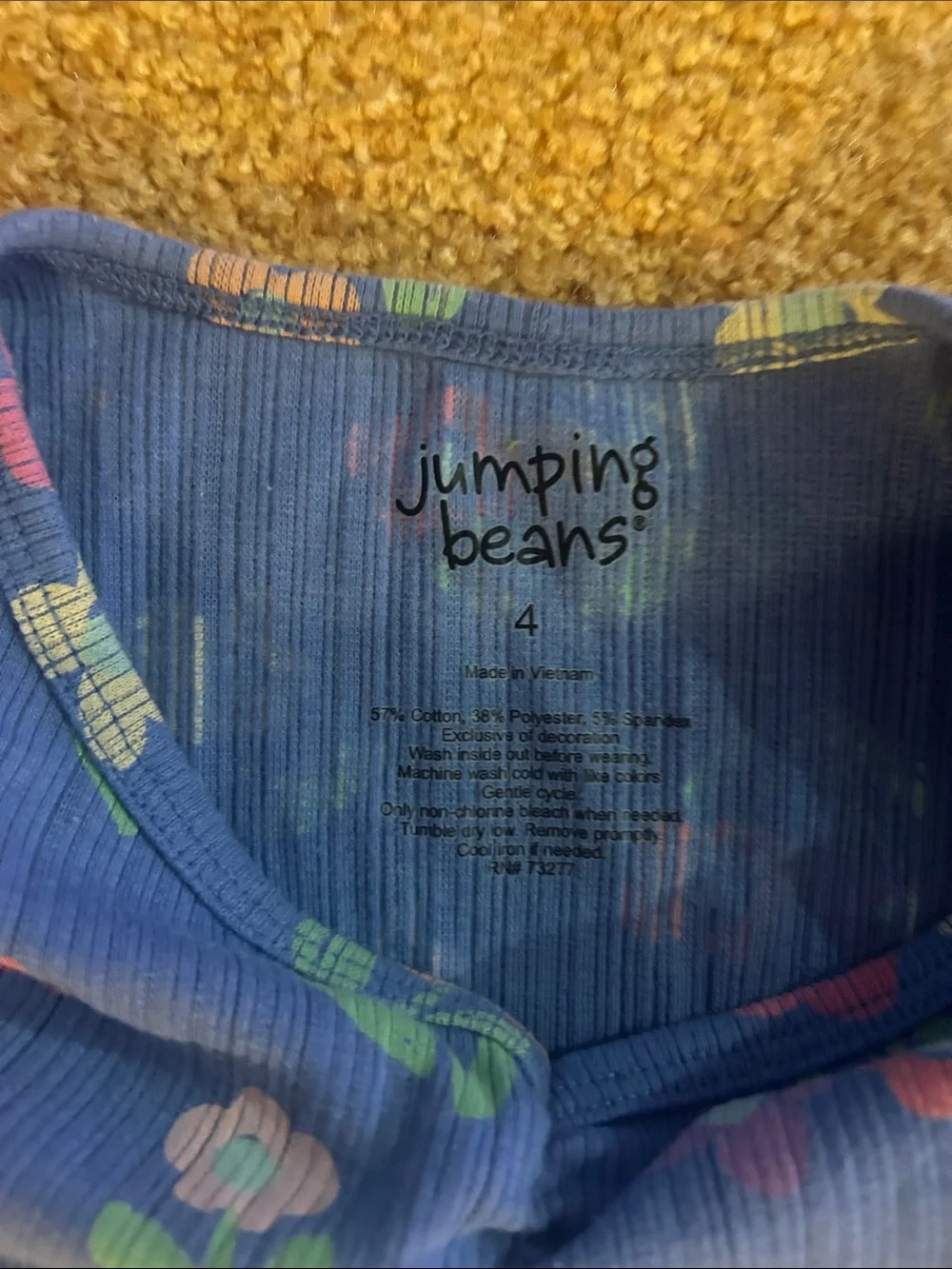 jumping beans Blue Floral Short Sleeve Pajama Set